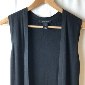 WHBM Black Sleeveless Vest Duster | size xs